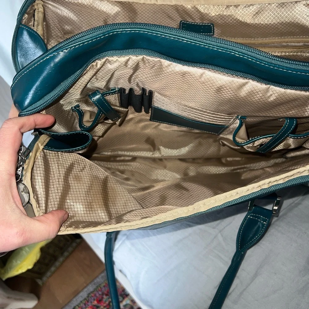 Buxton Teal Laptop Bag with organization pockets